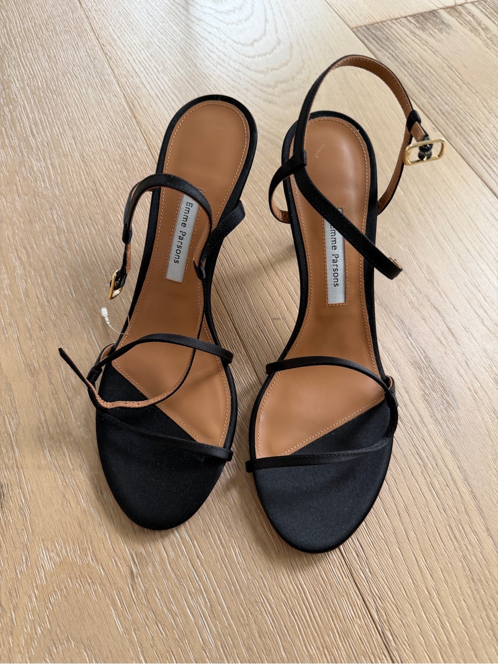 Emme Parsons Black Strappy Sling Heels